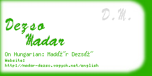 dezso madar business card